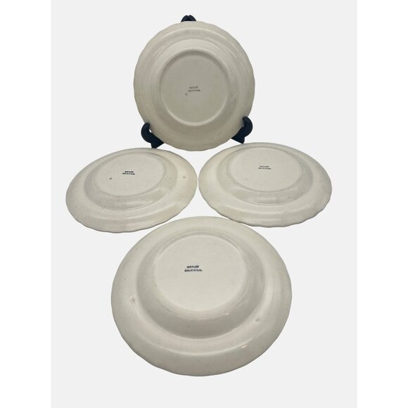 Vintage Metlox Poppytrail Vernon Ware Fruit Basket 4 Salad Plates 7.5" USA - Picture 2 of 6